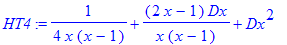 HT4 := 1/(4*x*(x-1))+(2*x-1)/x/(x-1)*Dx+Dx^2