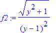 f2 := (y^2+1)^(1/2)/(y-1)^2